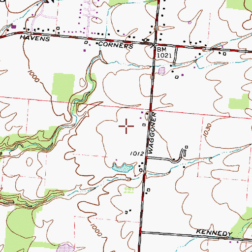 Topographic Map of Royal Elm, OH