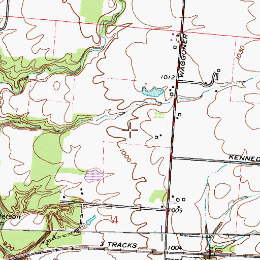 Topographic Map of Waggoner Trace, OH
