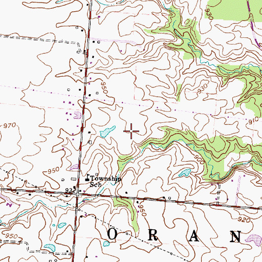 Topographic Map of Abbey Knoll, OH