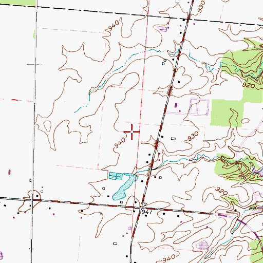 Topographic Map of Bryn Mawr, OH