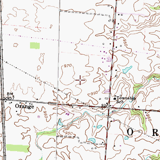 Topographic Map of Summerfield, OH