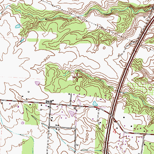 Topographic Map of Walker Woods, OH