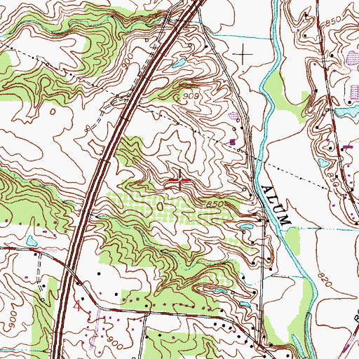 Topographic Map of Waverly Place, OH
