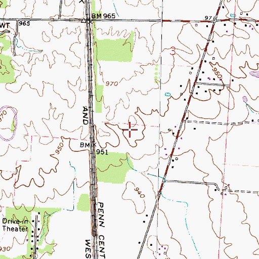 Topographic Map of Wynstone, OH