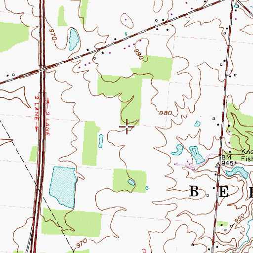 Topographic Map of Cheshire Woods, OH