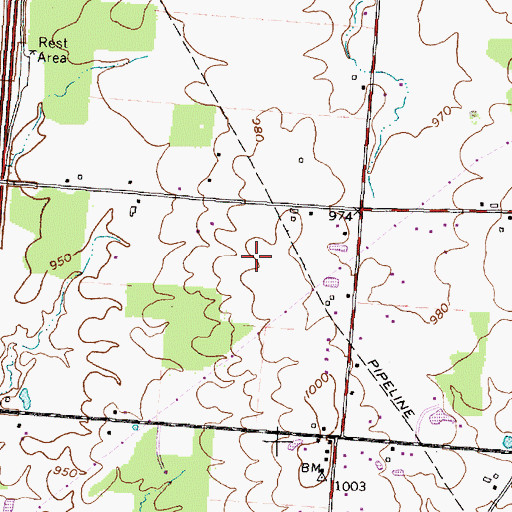 Topographic Map of Heather Glen, OH