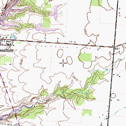Topographic Map of Meadows At Cheshire, OH