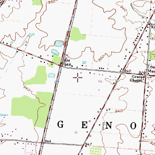 Topographic Map of Running Fox Estates, OH