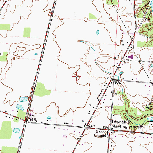 Topographic Map of Vinmar Farms, OH