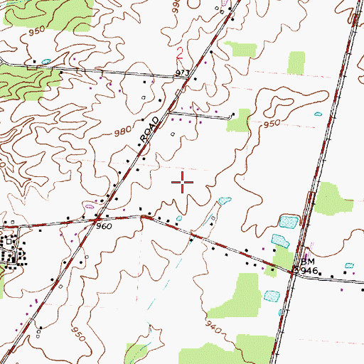 Topographic Map of Walnut Grove Estates, OH