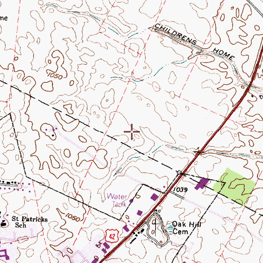 Topographic Map of Amherst Meadows, OH