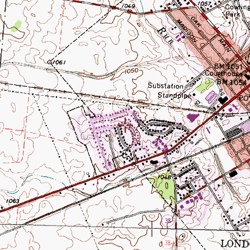 Topographic Map of London Terrace, OH