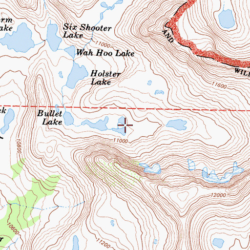 Topographic Map of Hockey Lakes, CA