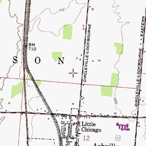 Topographic Map of Ashton Crossing, OH