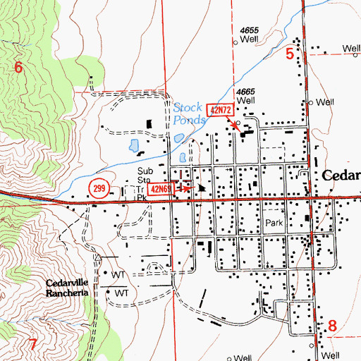Topographic Map of Bureau of Land Management Fire Guard Station, CA