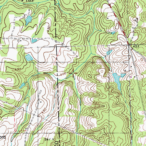 Topographic Map of West Branch Barker Creek, NC