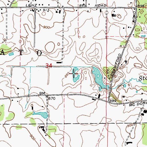 Topographic Map of Horseshoe Lake, IL