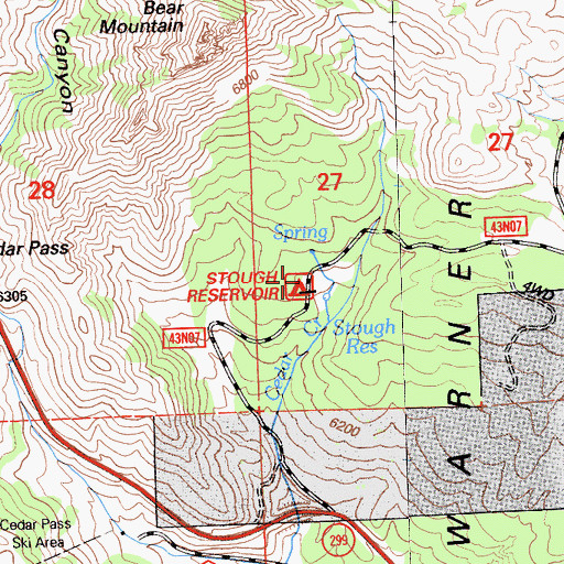 Topographic Map of Stough Campground, CA