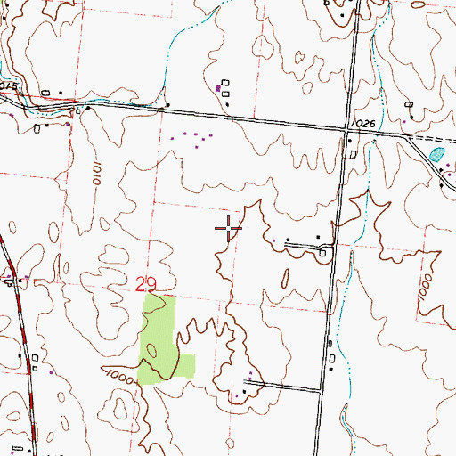 Topographic Map of Fairfield Farms, OH