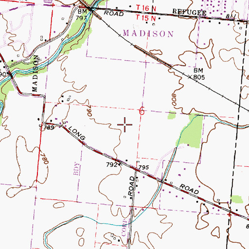 Topographic Map of Abbie Trails, OH