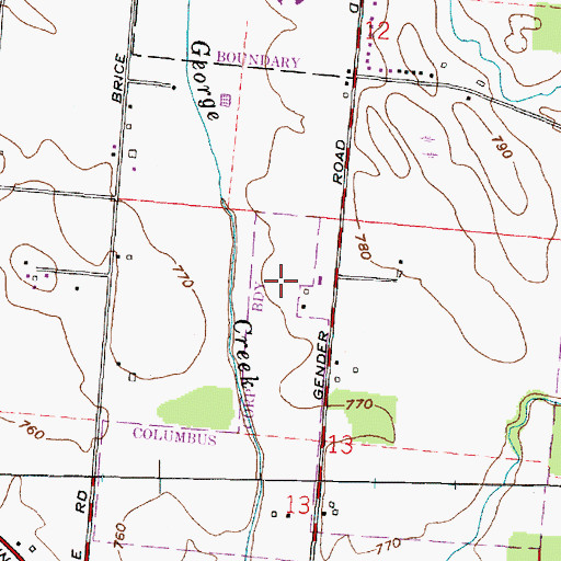 Topographic Map of Chelsea Glen, OH