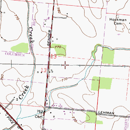 Topographic Map of Gender Park, OH