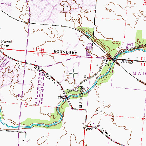 Topographic Map of Hummell Grove, OH