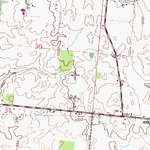 Topographic Map of Slate Ridge Estates, OH