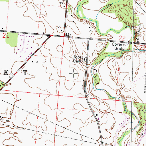 Topographic Map of Woodstream, OH