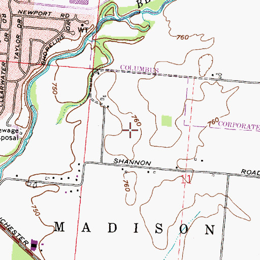 Topographic Map of Village At Shannon Green, OH