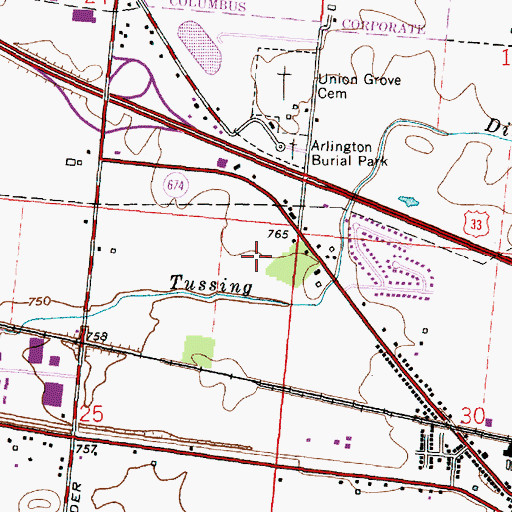 Topographic Map of Villas At Charleston Lake, OH