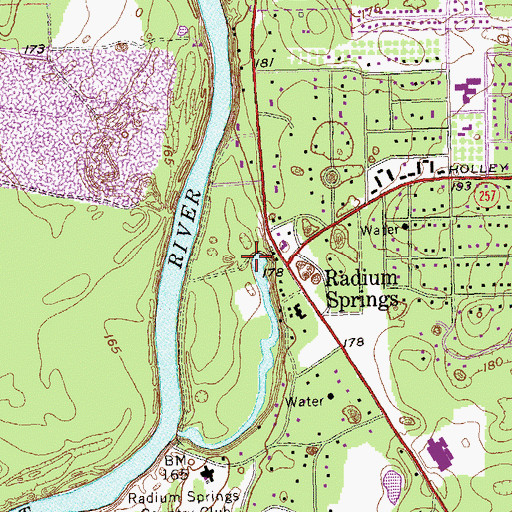 Topographic Map of Radium Springs, GA