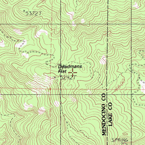Topographic Map of Deadmans Flat, CA