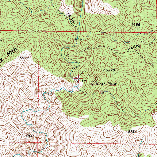Topographic Map of Climax Mine, AZ
