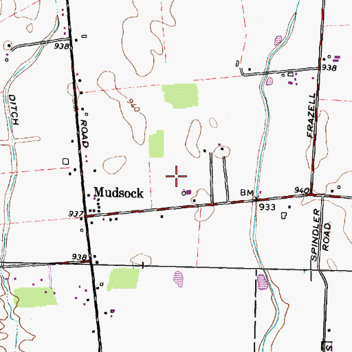 Topographic Map of Anderson Meadows, OH
