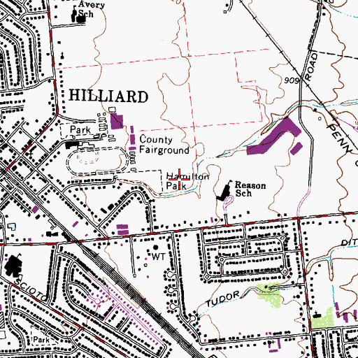 Topographic Map of Bayberry Creek, OH