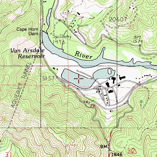 Topographic Map of Mill Pond, CA