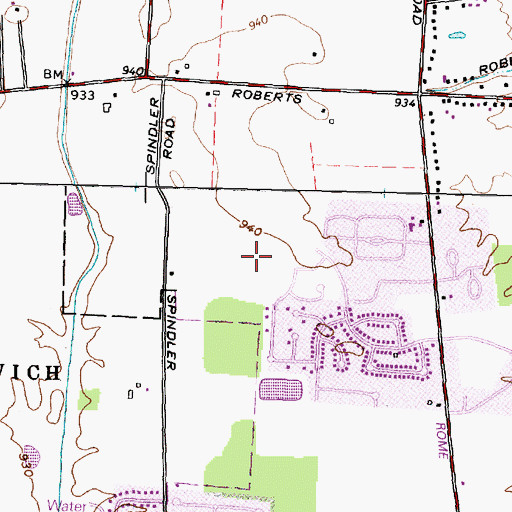 Topographic Map of Coventry, OH