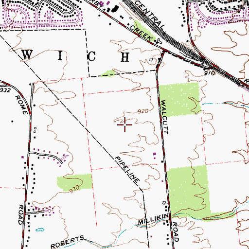 Topographic Map of Cross Creek, OH