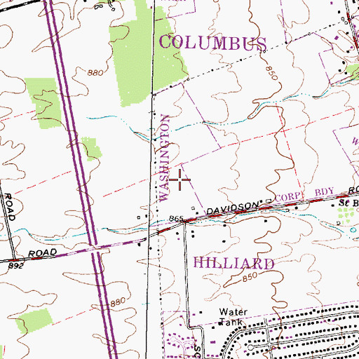 Topographic Map of Davidson Run, OH