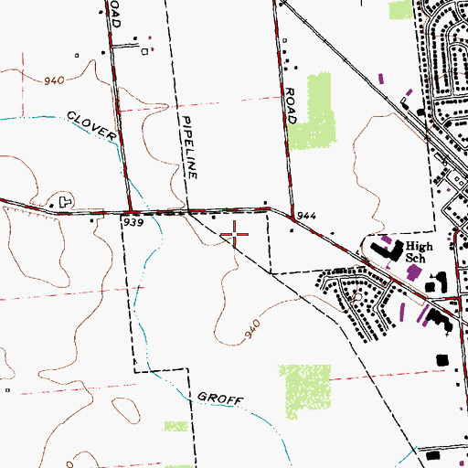 Topographic Map of Dorset Glen, OH