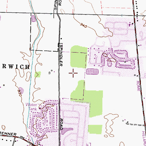 Topographic Map of Edgewater, OH