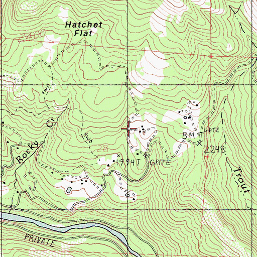 Topographic Map of Presley Ranch, CA