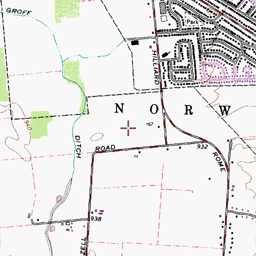 Topographic Map of Heritage Creek, OH