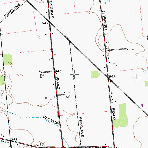 Topographic Map of Hoffman Farms, OH