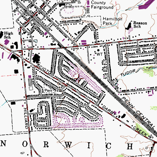 Topographic Map of Luxair, OH