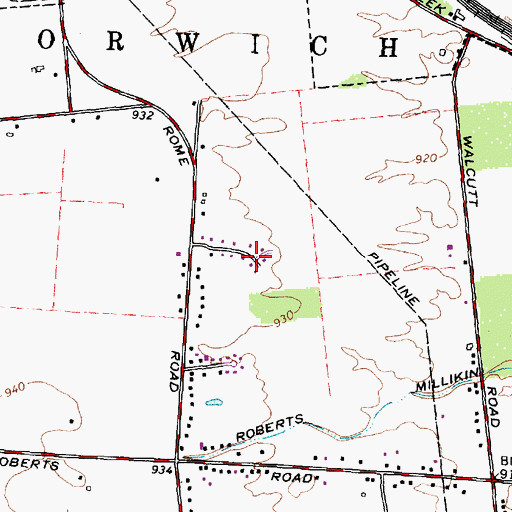 Topographic Map of Richlanne Acres, OH