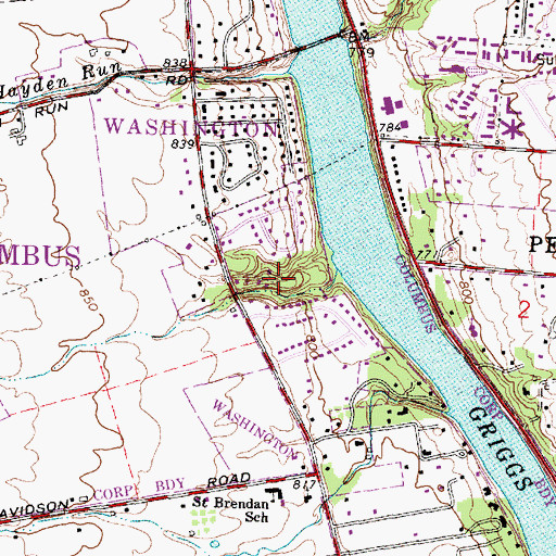 Topographic Map of Shire Cove, OH