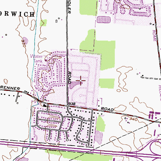 Topographic Map of Sweetwater, OH
