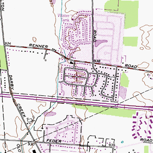 Topographic Map of Timberbrook, OH